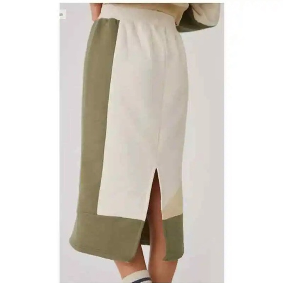 DAILY Practice By Anthropologie Color Blocked Midi Skirt Nwt New Size Xs Green - Picture 5 of 8